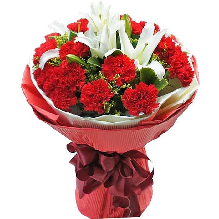 19朵紅康2支百合B款 